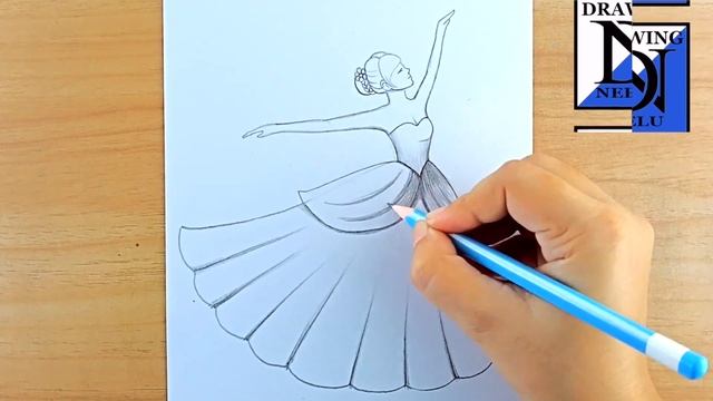 How to draw a Beautiful dancing Girl || Pencil sketch for beginner || Very easy drawing || Drawing смотреть онлайн