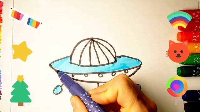 Рисуем маркерами НЛО,Как нарисовать НЛО,Играем Учимся,Для Детей,Рисуем с детьми.Draw UFO markers смотреть онлайн