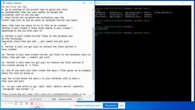 Printf project: Step by steps execution смотреть онлайн