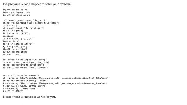 Pandas split column into multiple: performance improvement (2 Solutions!!) смотреть онлайн