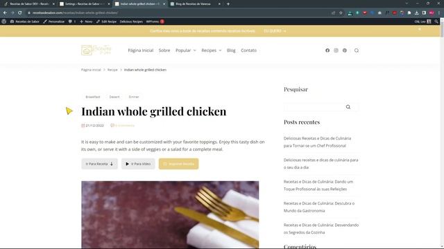 Como Criar Seu Blog/Site de Receitas no WordPress | Tema Yummy Bites e Plugin WP Delicious смотреть онлайн