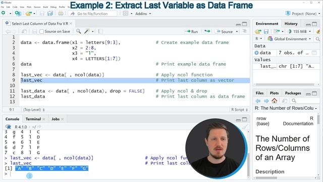 Select Last Column of Data Frame in R (2 Examples) | Refer to & Extract Final Variable | ncol & dro смотреть онлайн
