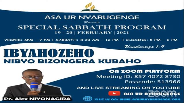 ASA UR NYARUGENGE [VESPER PROGRAM 19.02.2021] смотреть онлайн