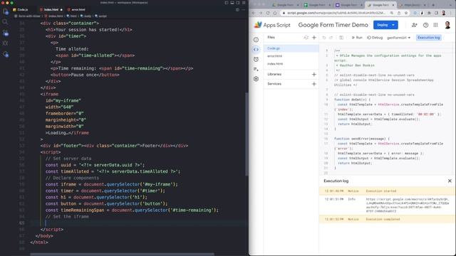 Add a timer to a Google Form with Google Apps Script смотреть онлайн