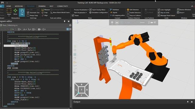 KUKA.Sim 4.0 - Basic Palletizing with KRL смотреть онлайн