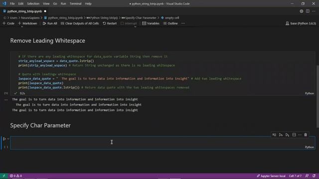 Python | Data Type | String | lstrip() Method Using chars Parameter смотреть онлайн