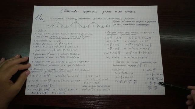 11кл / 3 урок Свойства функции y=cos x и ее график смотреть онлайн
