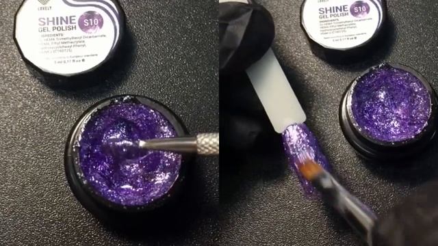 NEW гель-лак Lovely | Лиловые блестки