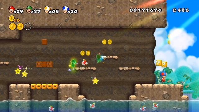 New Super Mario Bros Wii - Part 10: World 4 Poker/Puffer Fish! - GoofGroup Co-op Lets Play смотреть онлайн