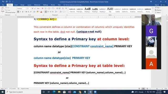 Integrity Constraints column level & table level смотреть онлайн