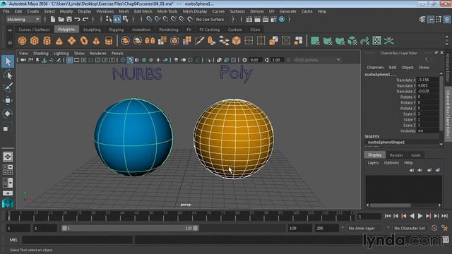 05 01 Различия между NURBS и полигонами Autodesk Maya смотреть онлайн