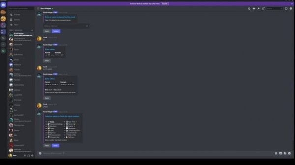 How to create events using the raid helper bot