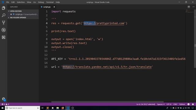 Python Requests Beginner Tutorial - GET Requests With Translate API смотреть онлайн