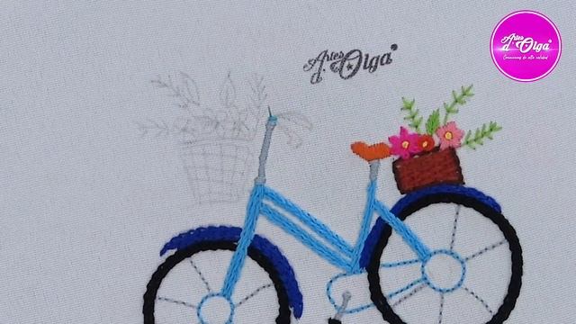 Cómo Bordar Bicicleta con Flores Paso a Paso | Bike Embroidery Design смотреть онлайн