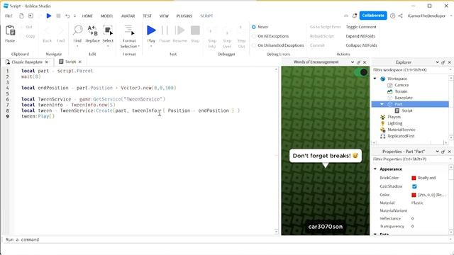 Roblox Studio How to Series: MAKE A MOVING PART WITH TWEENSERVICE смотреть онлайн