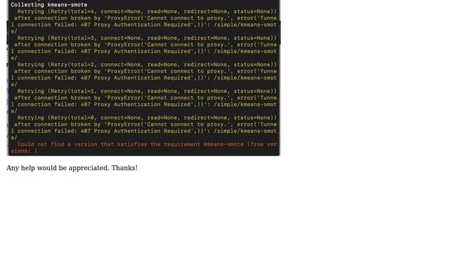Apple: Proxy Authentication Error in pip install Mac смотреть онлайн