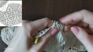 Кофточка крючком узором Листья (+ схема) 2 часть