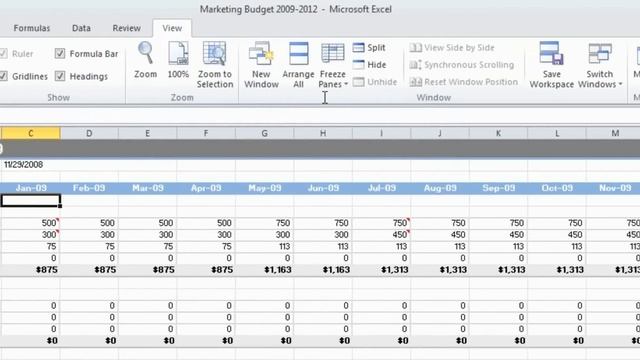 How to freeze rows and columns using Microsoft Excel 2010? смотреть онлайн