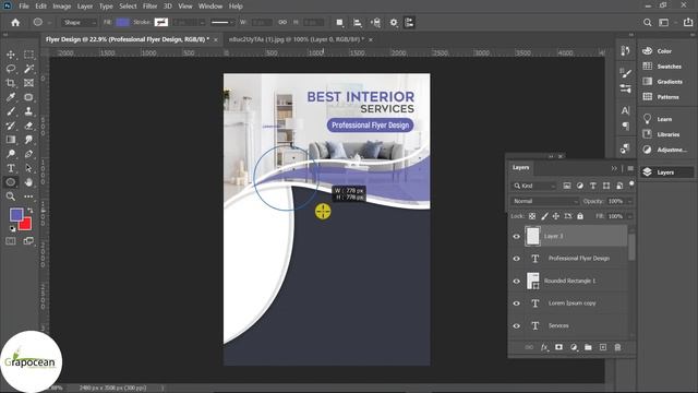 How to Create a Company A4 Flyer Design | Adobe Photoshop CC смотреть онлайн