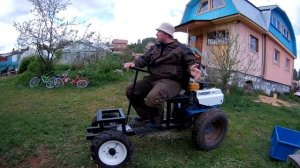 Ходовые испытания минитрактора Нева. Передний адаптер ктз-03