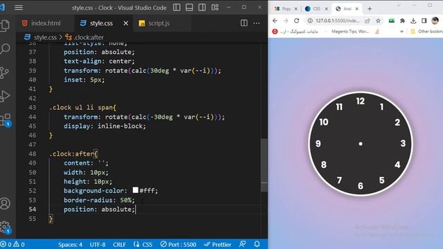 Analog Clock with Sound in pure HTML CSS and JavaScript смотреть онлайн