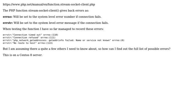 DevOps & SysAdmins: Get full list of errors associated with stream_socket_client() in PHP смотреть онлайн