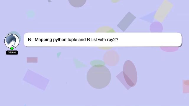 R : Mapping python tuple and R list with rpy2? смотреть онлайн