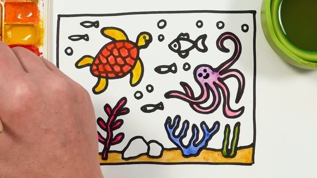 Рисуем фломастерами. Простой милый рисунок. Рисование для детей смотреть онлайн