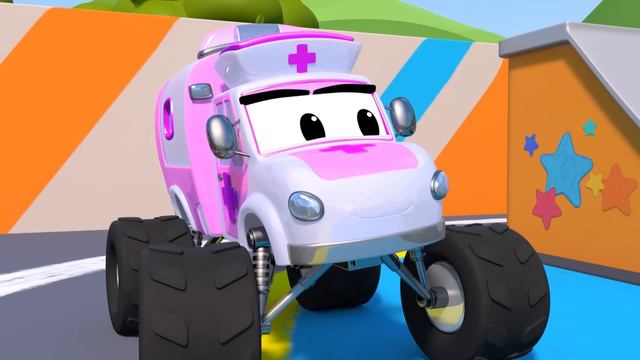 Акула Марти и Буксир Мо соревнуются! | Маверик из городка Монстр Траков | Car City World App смотреть онлайн