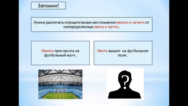 Виды спорта. Отрицательные местоимения. 6 кл смотреть онлайн