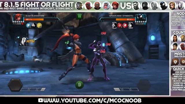 MCOC Act 8.1.5 - Fight or Flight, Weapon: Red Riot Shield, Inercept & Strike back - Wasp смотреть онлайн