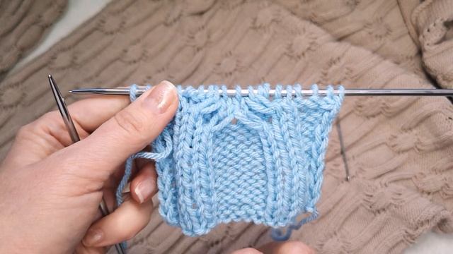 Нигде не встречала. Сама связала. Объемный узор для кардигана из вытянутых петель спицами. 304 смотреть онлайн