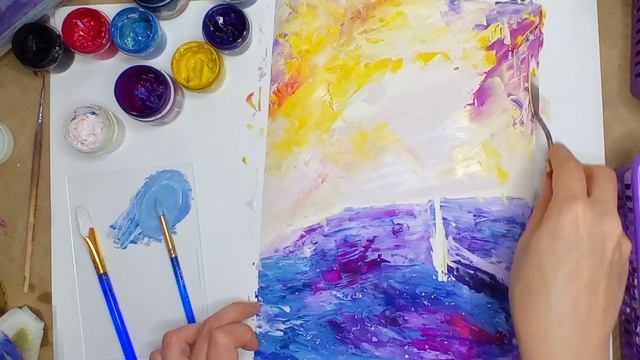 Быстрая картина мастихином "Навстречу солнцу" смотреть онлайн