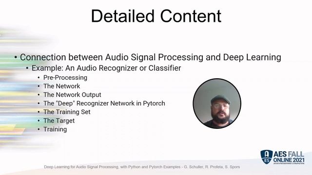 Deep Learning for Audio Signal Processing, with Python and Pytorch Tutorial - TEASER- AES FALL 2021 смотреть онлайн