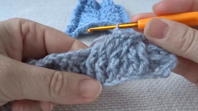 Узор "Косы" крючком. Объёмный узор крючком. смотреть онлайн