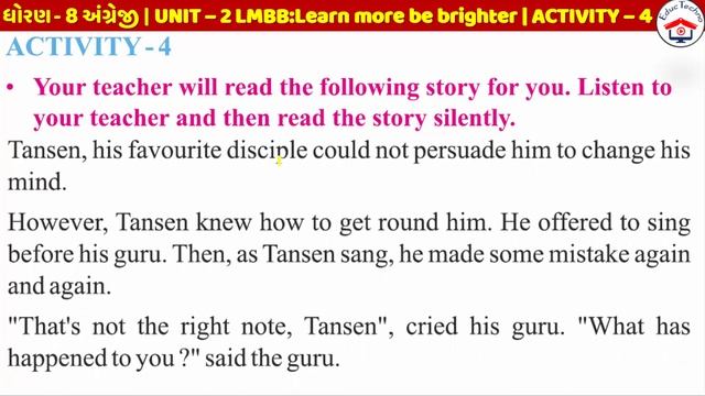 std 8 english Ch 2 activity 4 sem 1| Dhoran 8 english Chapter 2 activity 4 | standard 8 Unit 2 act смотреть онлайн