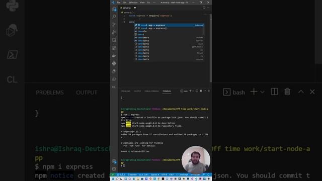 How to create and run a Node.js application with Express server смотреть онлайн