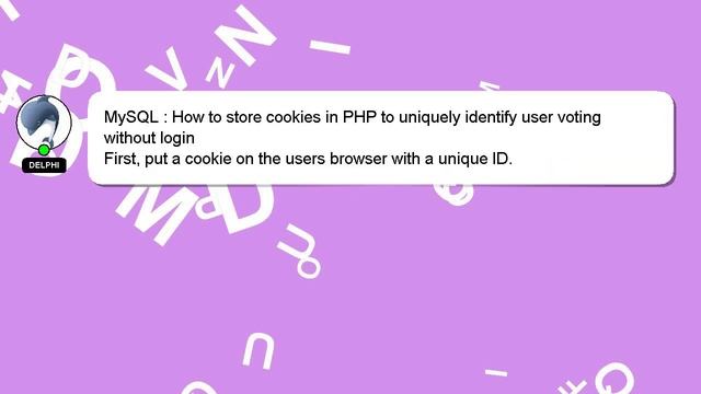 MySQL : How to store cookies in PHP to uniquely identify user voting without login смотреть онлайн