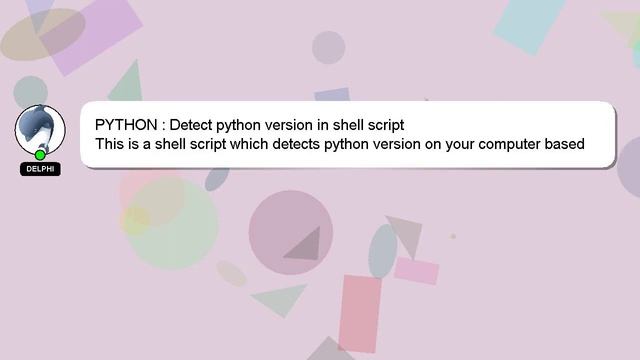 PYTHON : Detect python version in shell script смотреть онлайн