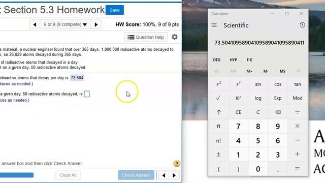 [5.3.11-T] Finding probabilities and mean values of radioactive decay смотреть онлайн