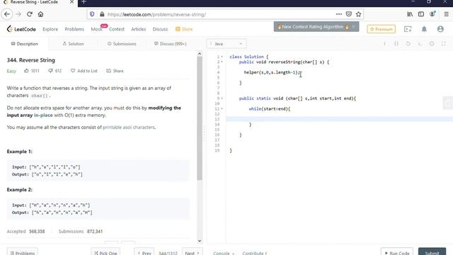 Reverse String || LeetCode || JAVA смотреть онлайн