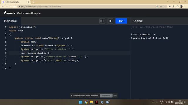 SQUARE ROOT OF A NUMBER USING JAVA IN TAMIL смотреть онлайн