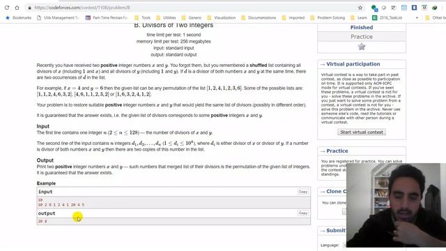 Codeforces 535 Div 3 B - Divisors of Two Integers смотреть онлайн