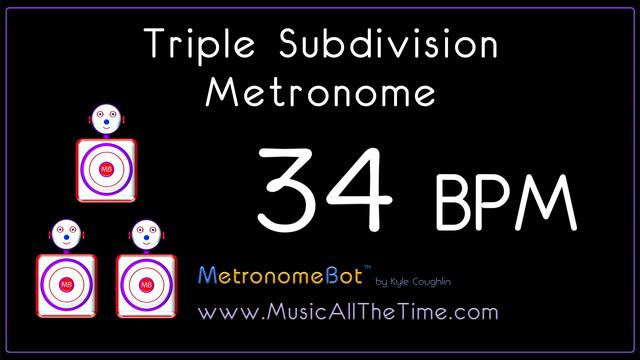 Triple subdivision metronome at 34 BPM MetronomeBot смотреть онлайн
