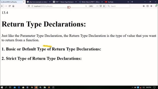 Php Functions Part-28 | Return Type Declaration | Basic And Default Mod | Strict Type смотреть онлайн