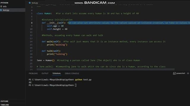 Python Classes - __init__ method смотреть онлайн
