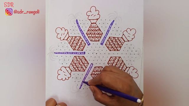 Festival Special Big 21 - 11 Middle Dots Pongal Special Kolam || SDR Rangoli смотреть онлайн