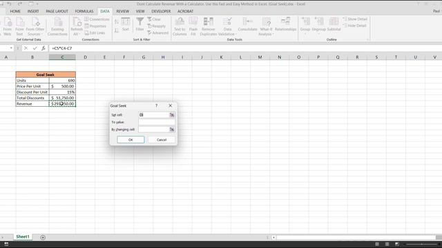 Dont Calculate Revenue With a Calculator Use this Fast and Easy Method in Excel - Goal Seek #excel смотреть онлайн