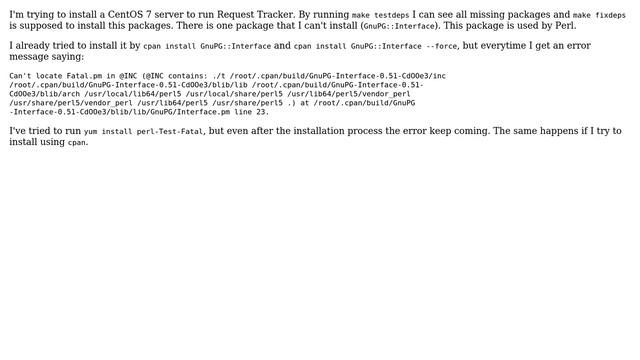 DevOps & SysAdmins: GnuPG::Interface fails to install on CentOS 7 смотреть онлайн