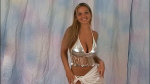 Christina Model - Silver dangling pins two-pieces bathing suit